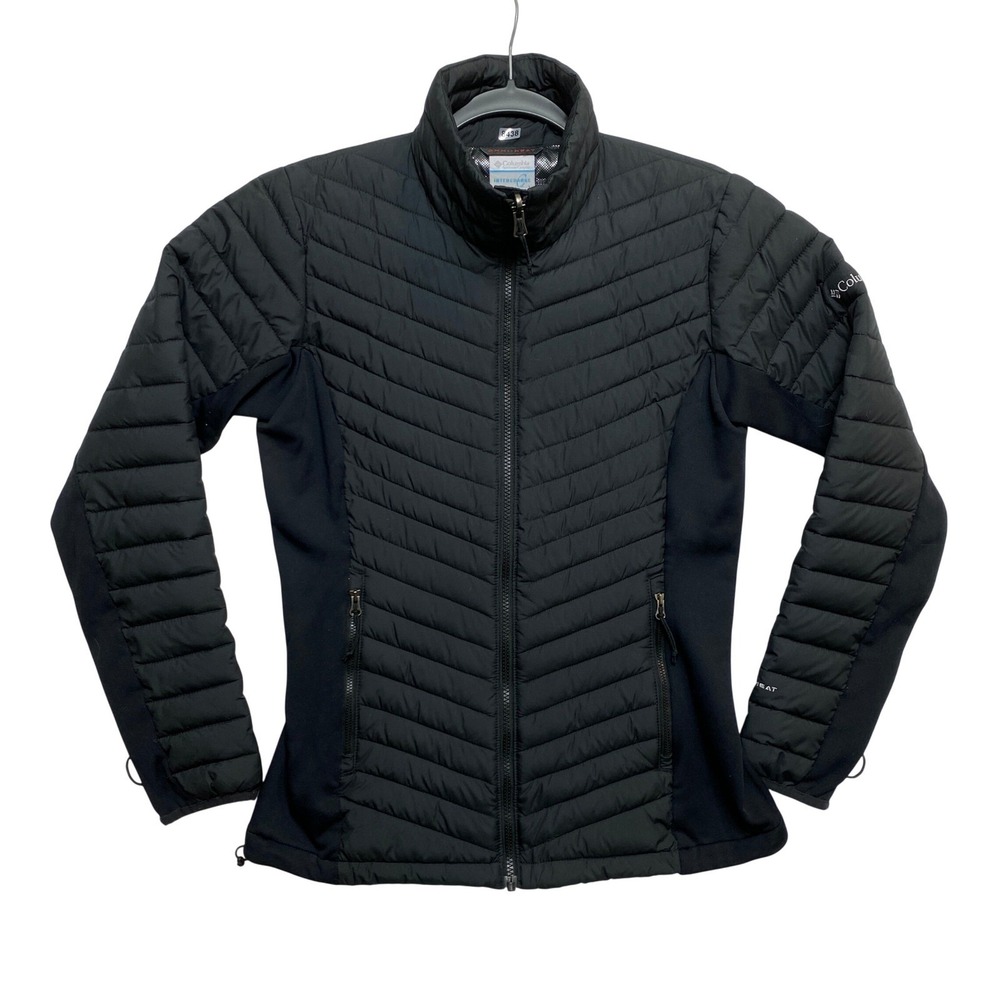 Columbia Interchange Puffer Jacket Womens M Black Omni Heat Junction Forest